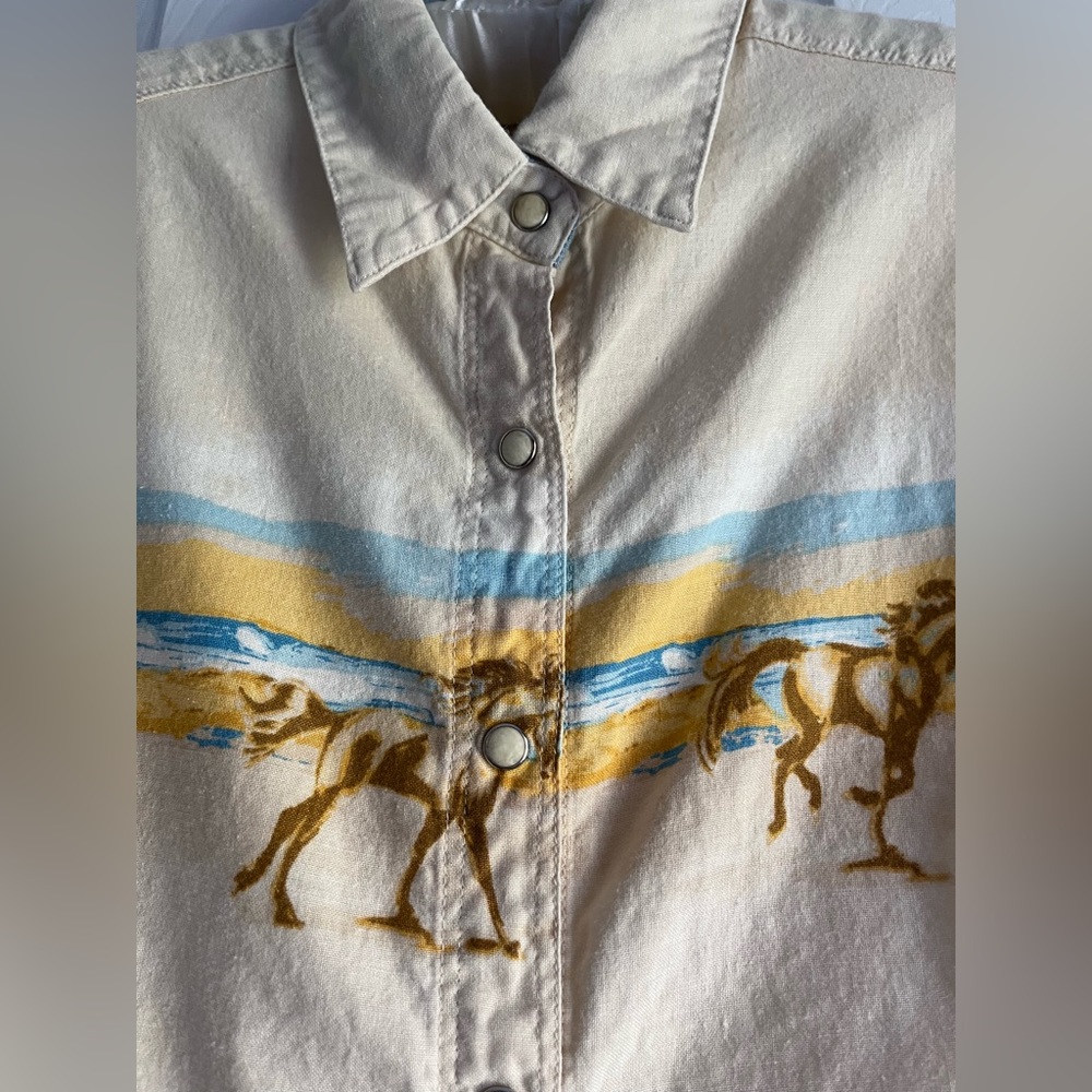 Wrangler Sleeveless Button Down Shirts - Brown and Cream - Picture 11 of 14
